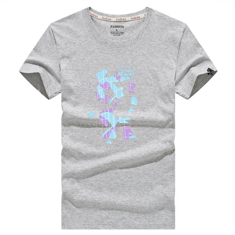 Футболка мужская оверсайз с принтом букв летняя стандартная хлопковая рубашка