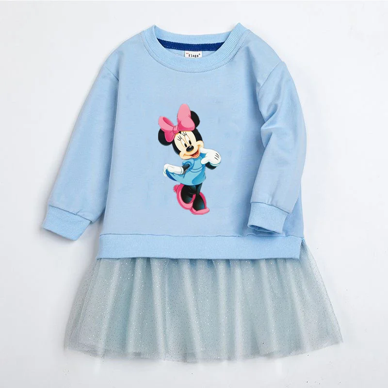 

Spring Kids Dresses for Girls Vestido Minnie Mouse Sweatshirt Short Dress Cute Toddler Children Clothes Fall Little Girl Costume