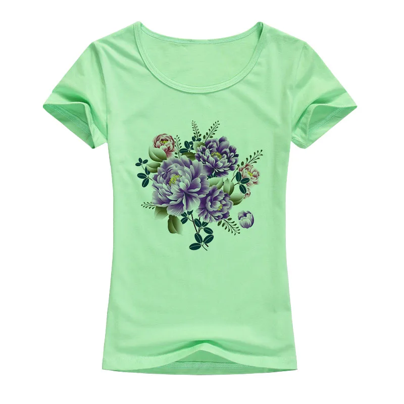 Женская футболка с цветами пиона красивая модная летняя стильная рубашка