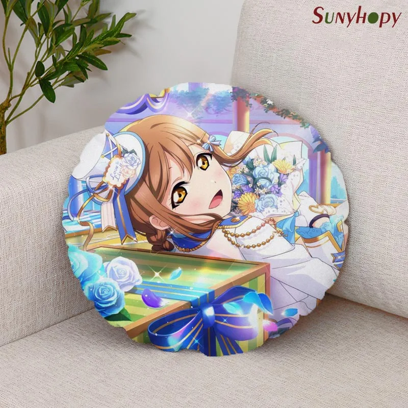 

Love Live! Солнечный свет! Круглая наволочка из персиковой кожи, диаметр 40 см, 50 см, 60 см, декоративные подушки для дома-ZLL
