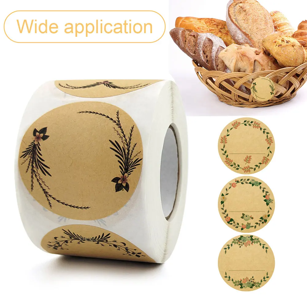 500 шт./рулон двухдюймовые этикетки-наклейки для выпечки с 4 рисунками | Наклейки