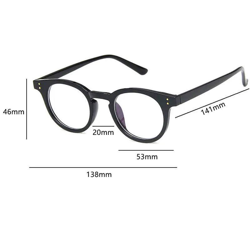 Прозрачный круглый синий светильник Женские оправы для очков черные круглые