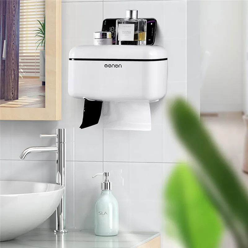 Коробка для туалетной бумаги без перфорации водонепроницаемая с подставкой