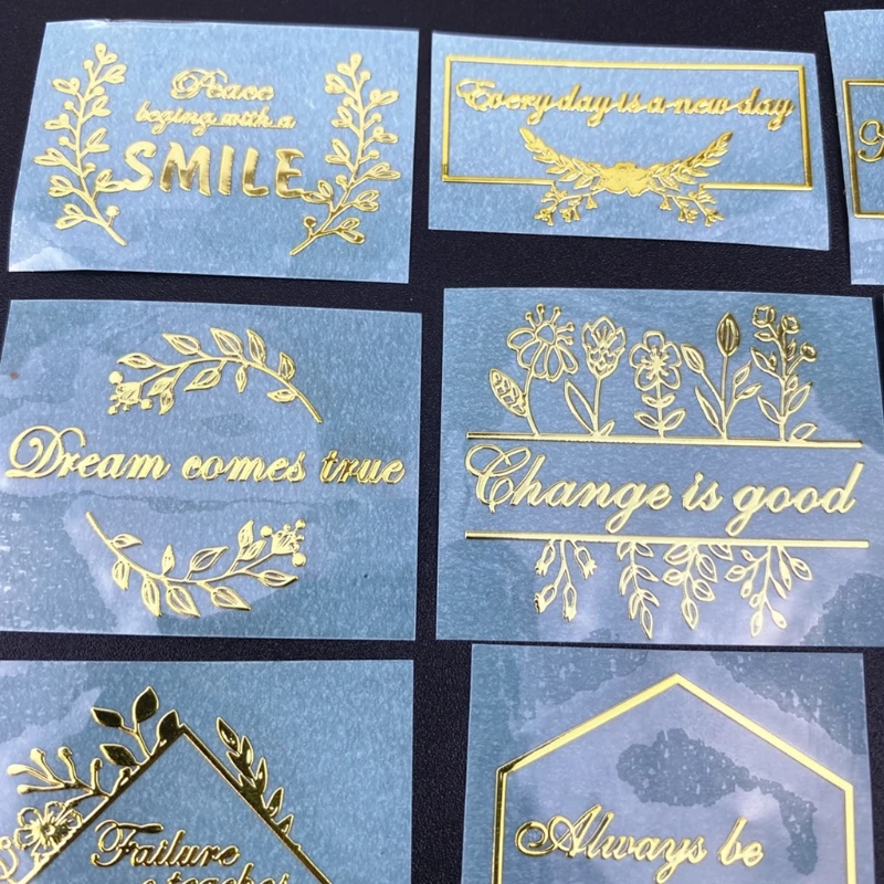 

Epoxy Flower Series Blessing Sticker Gold-plated Peel-off Sticker for DIY Crafts