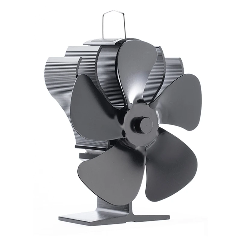 Stove Fan Fireplace Fan for Gas Pellet Wood Log Burning Stove Saving Fuel Larger Air Flow Heat Powered Stove 5-Blade