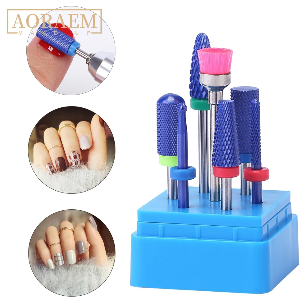 

AORAEM Nail Drill Milling Cutter Manicure Buffer For Electric Drills Machine Cuticle Cutter Tools Nails Art Ceramic Nail Files