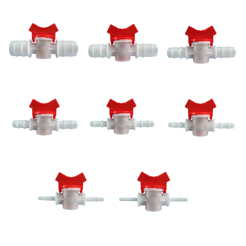 

N0HB 1 Piece Platics PVC Hose Barb 4/ 6/ 8/10/12/16/ 20/25mm Ball Val ve Aquarium Garden Micro Irrigation Two Way Plastic