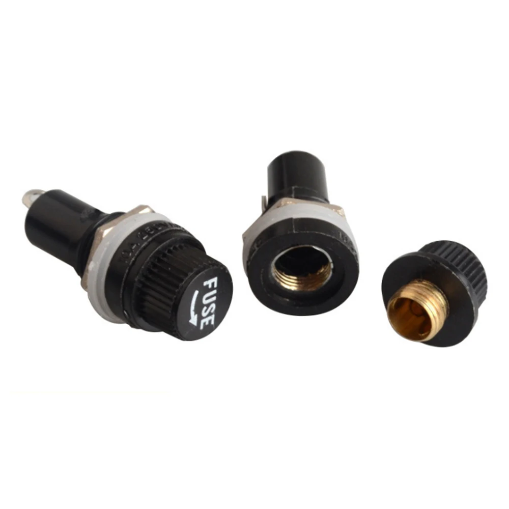 

10PCS 5x20mm Fuse Mount Holders Panel Mount Screw Cap Fuse Holder Case