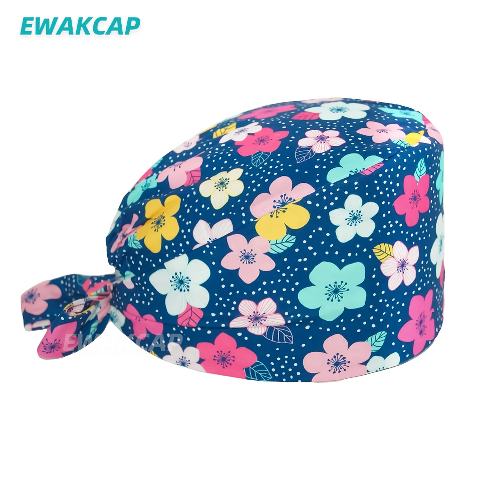 Шапка с цветочным принтом Мужская Симпатичная шапка из чистого хлопка для