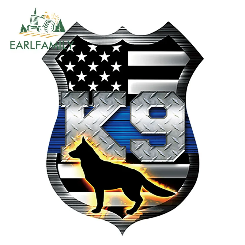EARLFAMILY 13 см x 9 8 тонкая Голубая линия щит K9 собака флаг Стикеры Автомобиля
