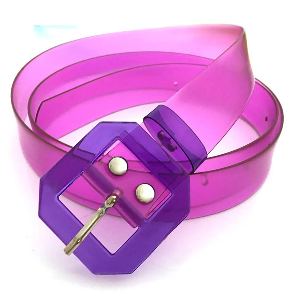 Женский поясной ремень разноцветный прозрачный из смолы для платья пластиковый