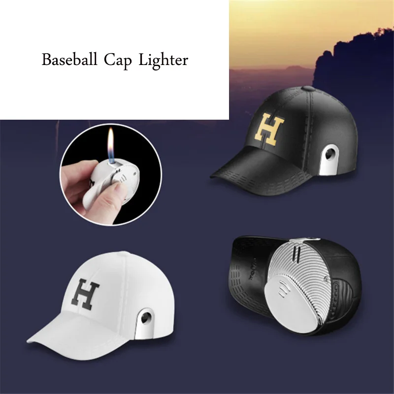 Creative Mini Lighter Butane Gas baseball hat Shaped Cigarette Lighters Nice Gift Funny | Дом и сад