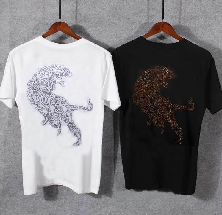 

Plus Large Size 5XL Mens Business Casual short Sleeved TShirt Classic Rhinestone Male Slim Fit tees