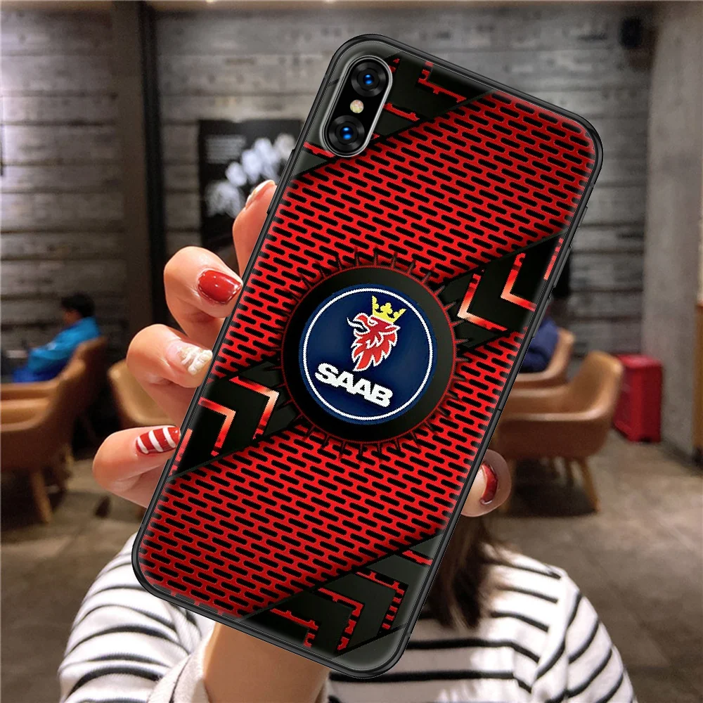 

saab truck logo scaniaes Phone Case Cover Hull For iphone 5 5s se 2 6 6s 7 8 12 mini plus X XS XR 11 PRO MAX black tpu funda