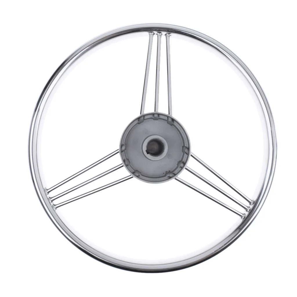 Stainless Steel 13&quot Steering Wheel with Knob 3 Spoke for Boat Marine Yacht | Автомобили и мотоциклы