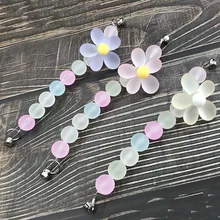 New flower bracelet diy jewelry accessories frosted beaded flower bracelet chain mobile phone case accessories
