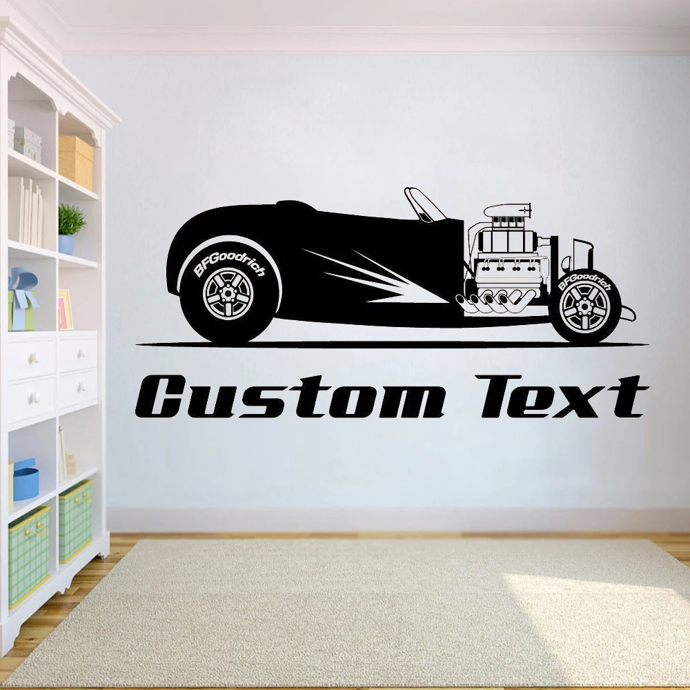 

Wall Sticker custom text Automobile Vinyl car Decal Home Boy Room Interior Art Decoration Creative Mural Bedroom Decal HY616
