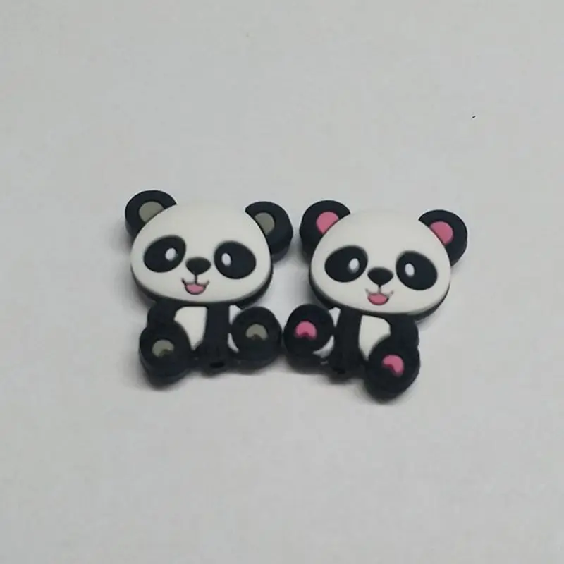 

5 Pcs/pack Mini Panda Baby Teether Cartoon Silicone Beads DIY Newborn Molar Teething Toy Accessories
