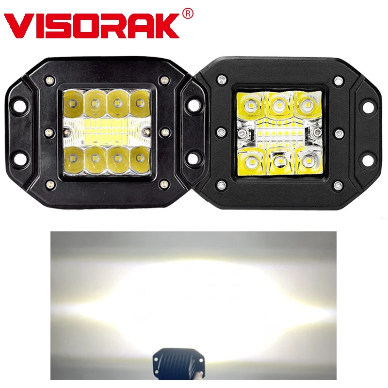 VISORAK 5 &quotдюймов 12V 24V Автомобильный светодиодный стручки заподлицо внедорожник