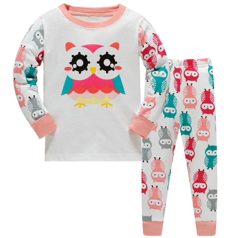 1 Детский пижамный комплект, детская одежда для сна, пижамные комплекты для малышей, хлопковая одежда для сна с рисунком животных для девочек, детская одежда - Цвет: 1
