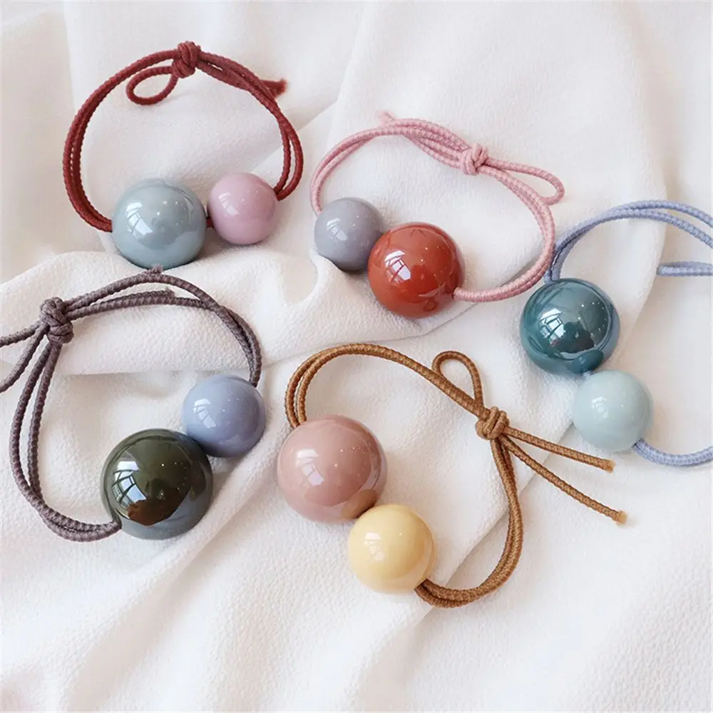 

Cartoon Candy Color Bead Geometric Ball Rubber Bands Children Elastic Hair Rope Band Ponytail Holder Girls Kids Hair Accessories