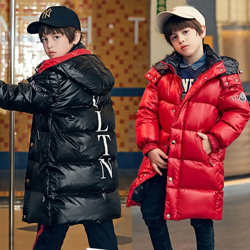 Зимняя куртка-пуховик на утином пуху для мальчиков и девочек Теплые Модные