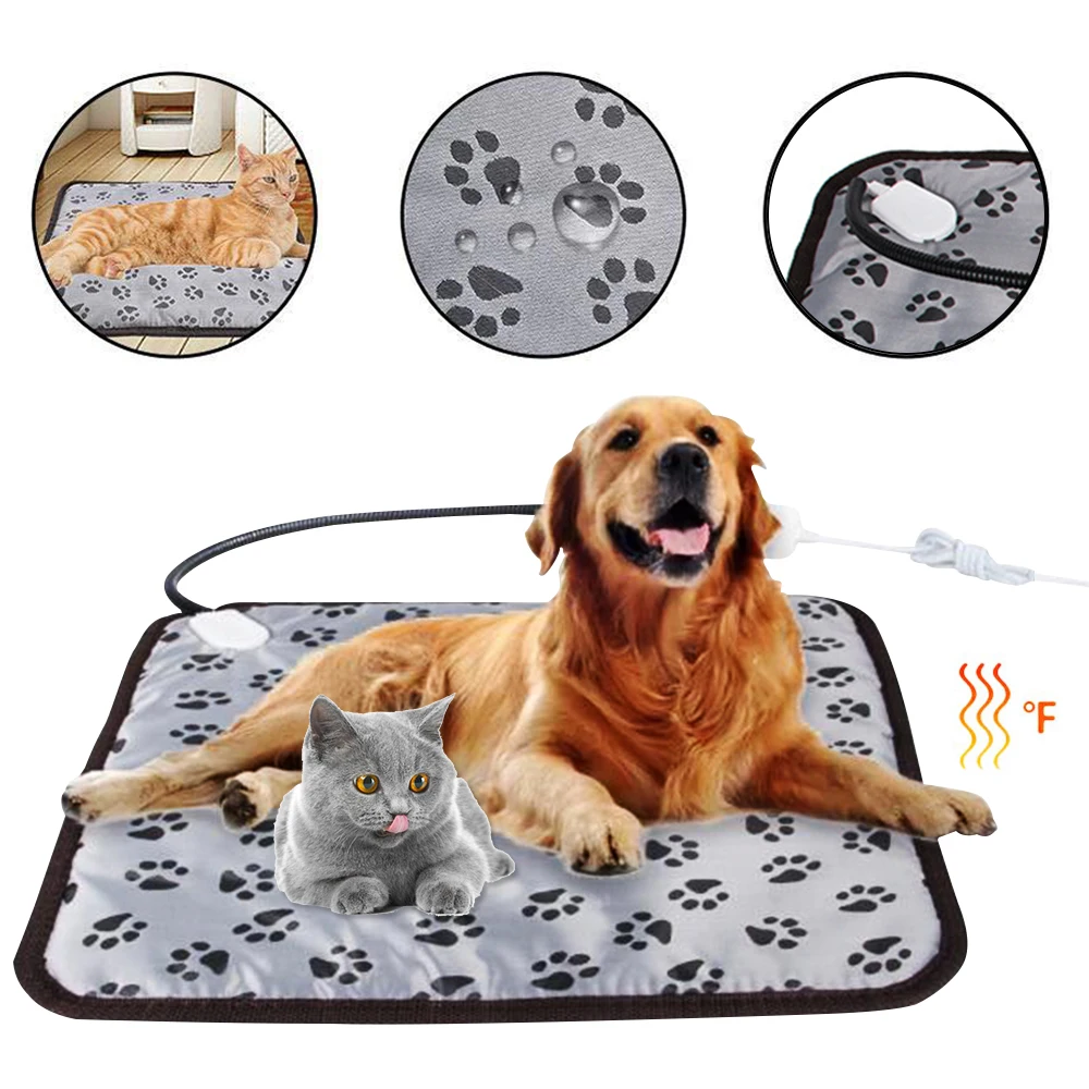 

Pet Electric Warm Mat Adjustable Heating Pad For Dog Cat Puppy Power-off Protection Bed Waterproof Bite-resistant Wire Cushion