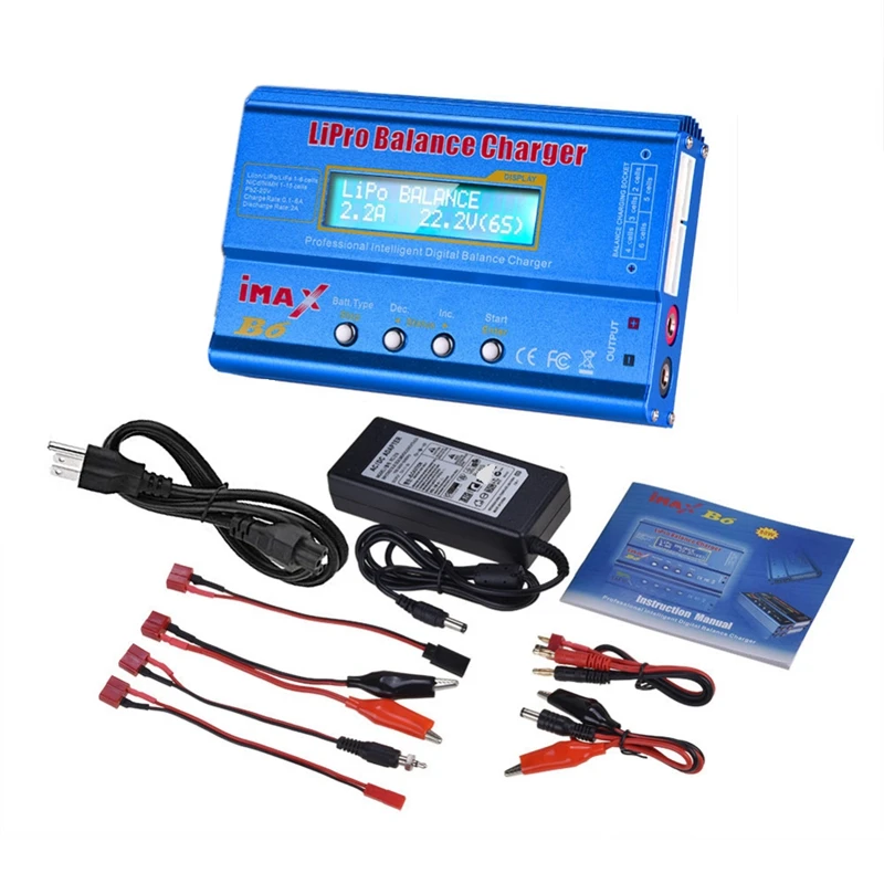 

HTRC IMax B6 Balance Charger 80W 6A Model Li-Po/Li-Fe/Ni-MH/Li-Lon/Ni-Cd/PB Battery Charger T Plug with 15V/66A Adapter