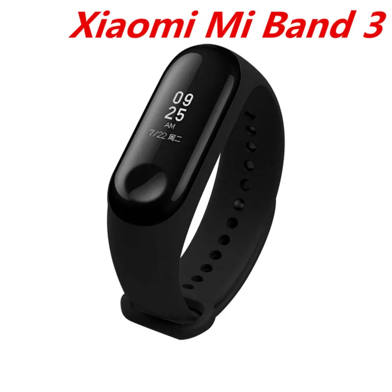 miband 3 Xiaomi mi Band 4 умный браслет 3 цвета AMOLED экран mi band 4 Smartband фитнес-тренажер Bluetooth спортивный водонепроницаемый смарт-браслет - Цвет: miband 3