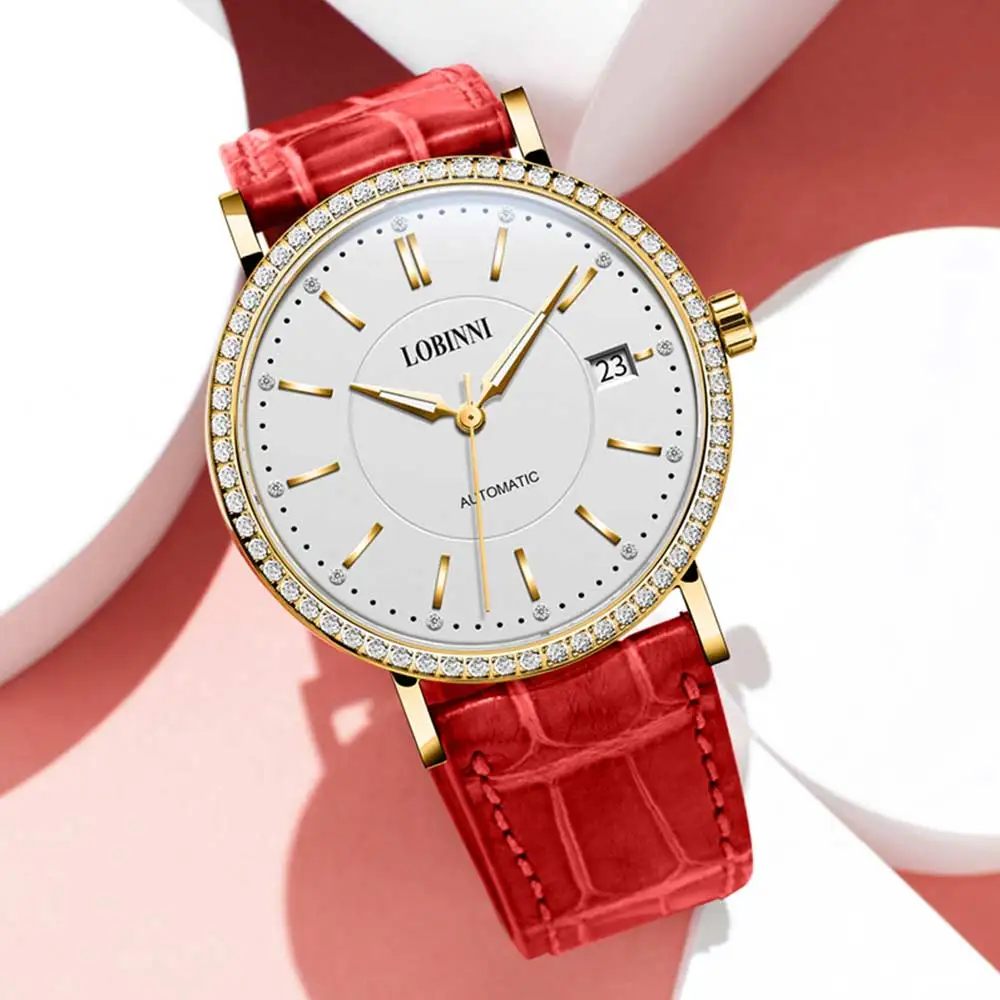 Switzerland Lobinni Luxury Brand Ladies Wrist Watch Fashion Seagull Mechanical Watches For Women Automatic reloj mujer Top Sale enlarge