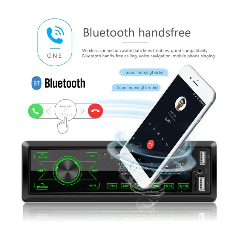 Автомобильный MP3 плеер M10 с ЖК дисплеем и двумя USB портами Bluetooth 4 0 динамик TF карта U