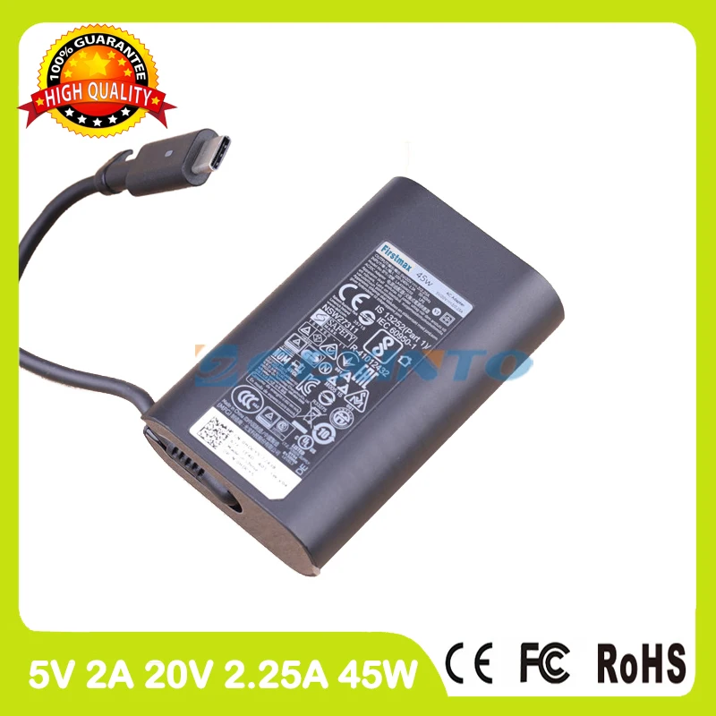 45W 20V 2.25A 5V 2A USB C Type адаптер переменного тока для ноутбука Dell Venue 8 Pro 5855 Latitude 12 5285 5289