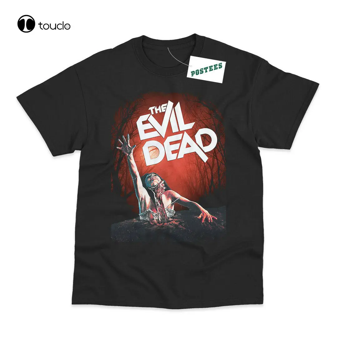 

Retro The Evil Dead Inspired Movie Poster Direct To Garment Printed T-Shirt white womens shirt