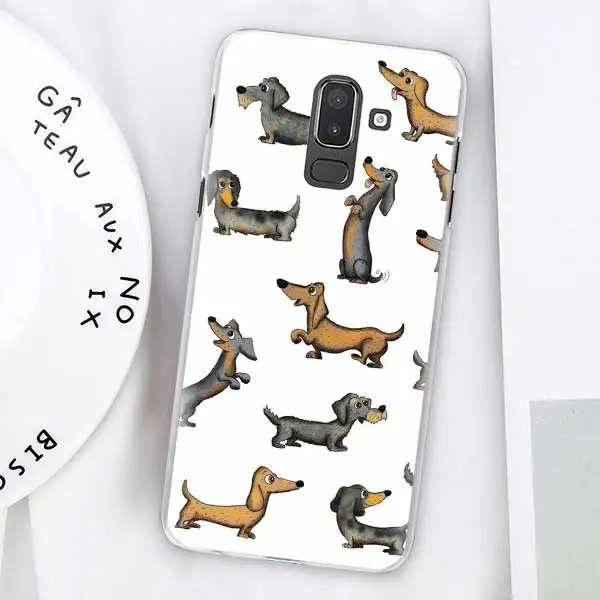 Dachshund Doxie Цветок Собака Щенок Чехлы для samsung Galaxy J4 Plus J6 Plus J8 J3 J5 J7 J5 Prime жесткий чехол - Цвет: 06
