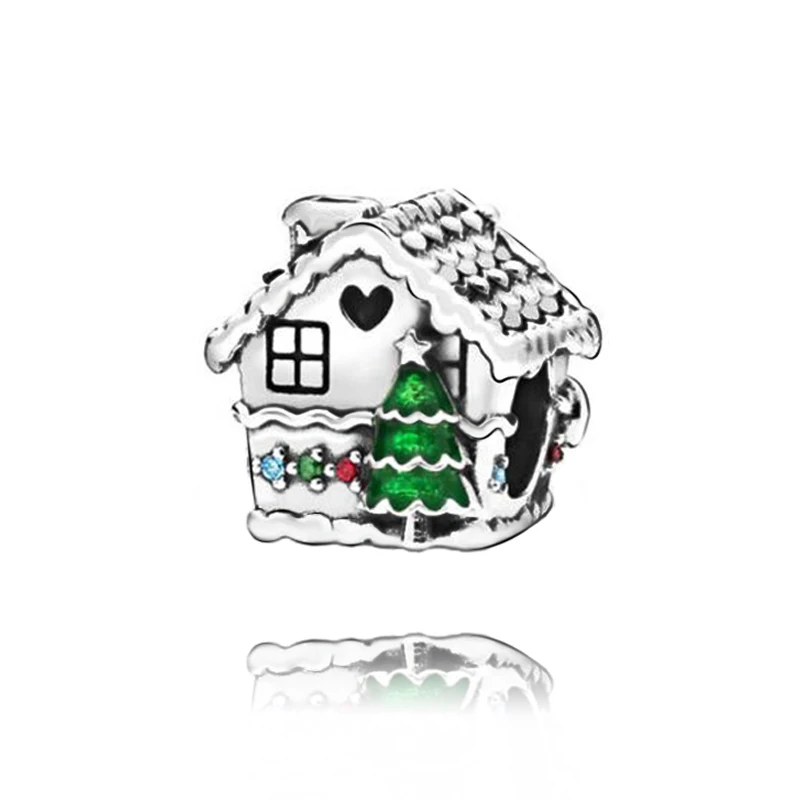 pdl729 Новинка ЗИМЫ 925 пробы Серебряные бусы Santa Счастливого Рождества, очаровательный, подрходит к оригиналу Pandora, Браслеты Для женщин, сделай сам, ювелирное изделие - Цвет: pdl729