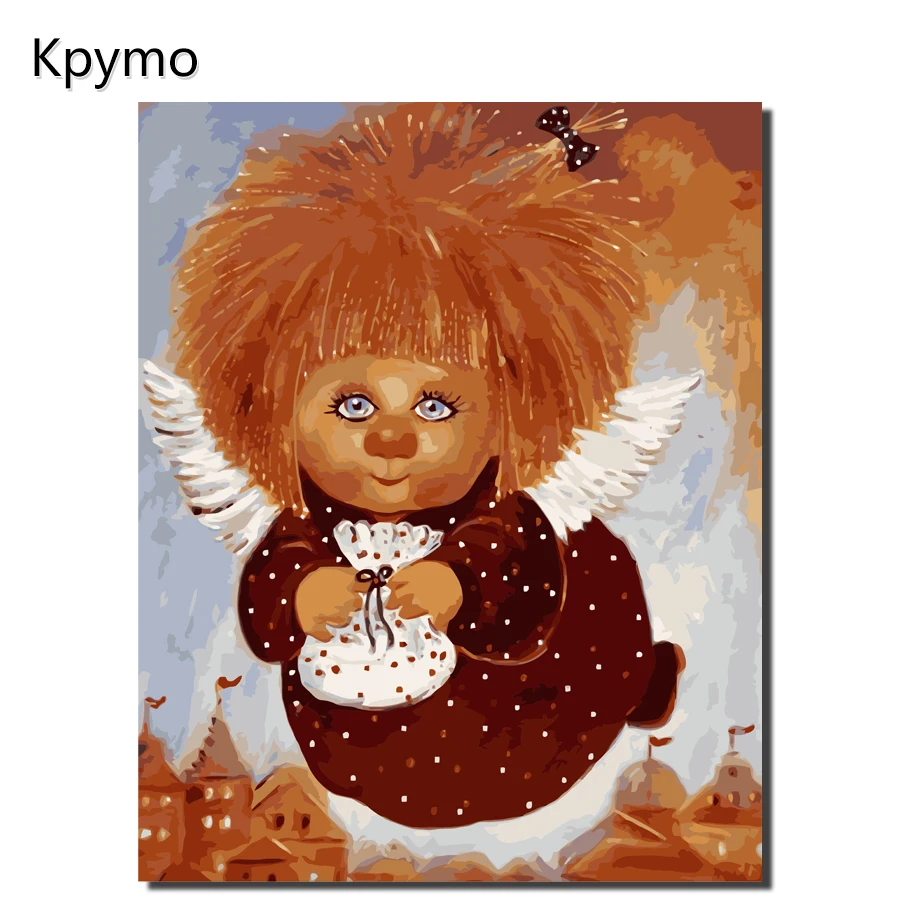 Kpymo Chuvilyaeva Галина Ангел картина современная в рамке по номерам ручная роспись