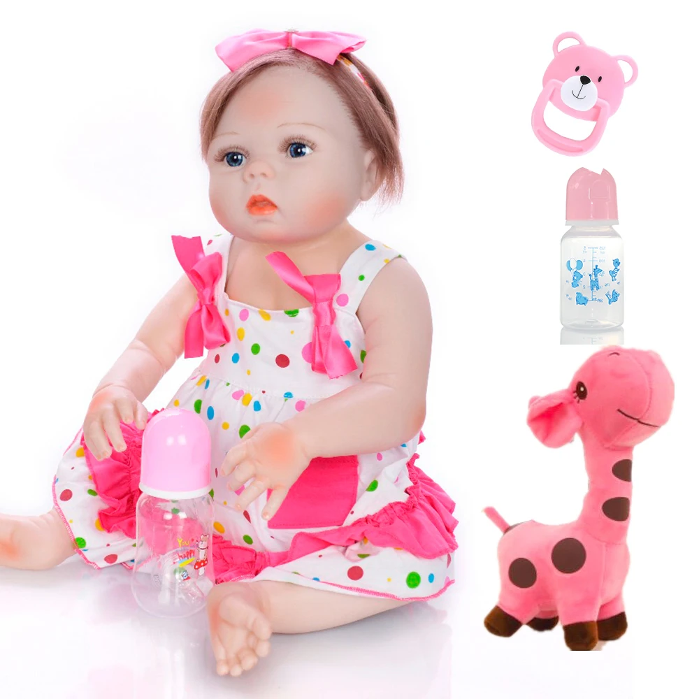 Кукла NPK 22 дюйма 55 см reborn для маленькой девочки l. o. l alive bebes corpo de silicone inteiro realista boneca