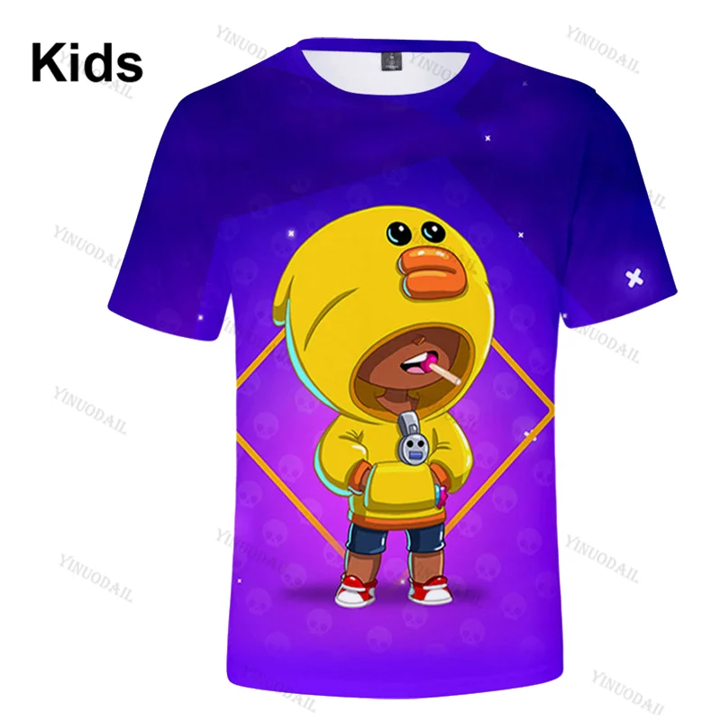 Browlers EMZ and Star Shoot Children's Crow Game 3D T-shirt Baby Clothing Shirts Women Kids Leon Tops 2021 Boys Girls | Мать и