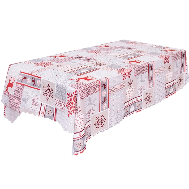 

Christmas Tablecloth, Xmas Printed Table Cloth Dining Room Kitchen Rectangular Table Cover, 56Inch X 70Inch