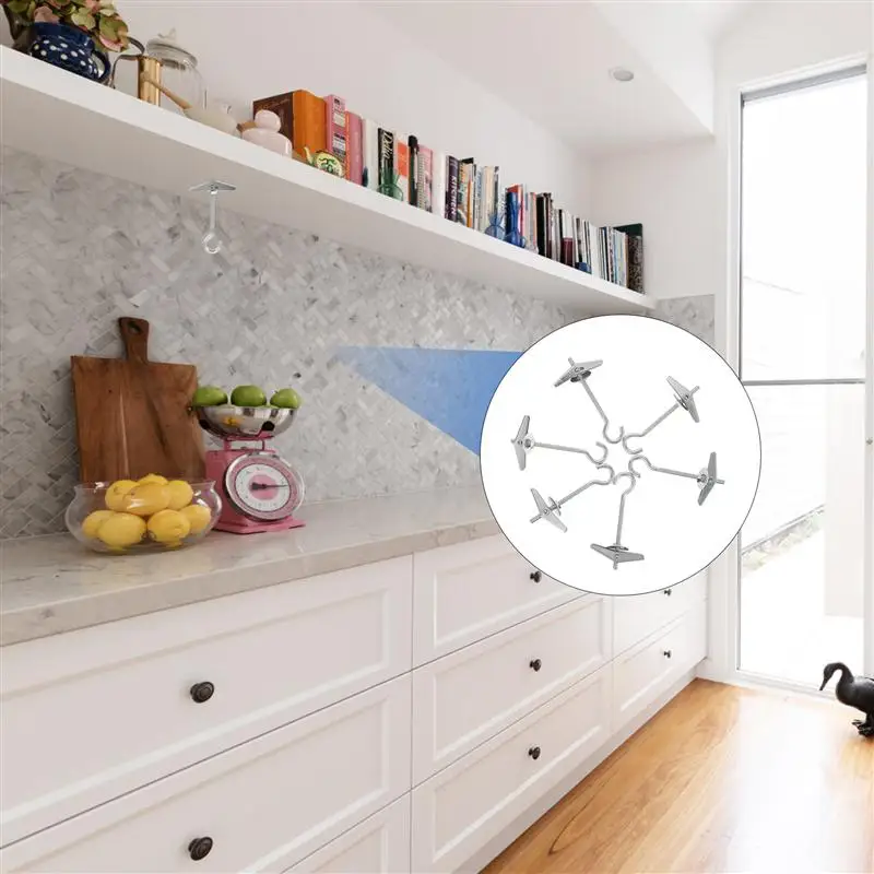 

6pcs Toggle Wing Drywall Ceiling Hooks Fastener Expansion Fixing Clamp Hooks