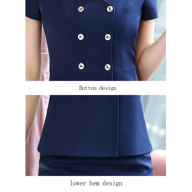 

Spring and summer air stewardess professional wear middle sleeve suit suit skirt air stewardess work clothes