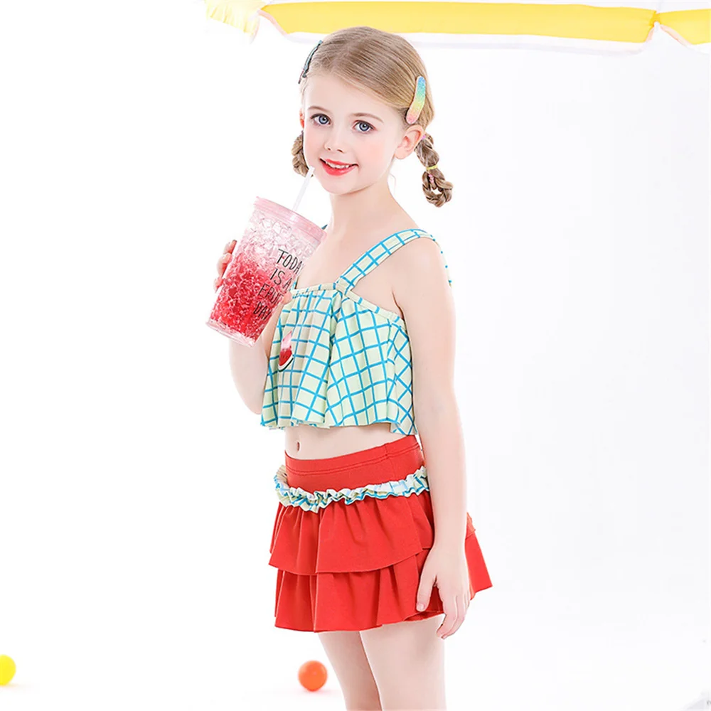 

swimwear girl children's swimming suit swimsuit girl Beachwear two piece sets YWAL-86017-2