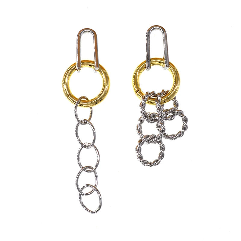 

multilayer hoops asymmetric tassel earrings summer circle eardrop ear rings combination women fashion jewelry