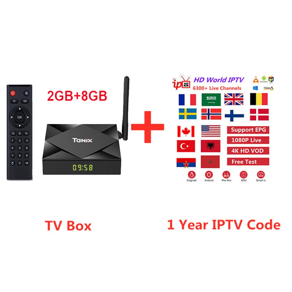 Tanix TX6S Android 10,0 tv Box Allwinner H616 4 Гб 64 ГБ 1 год Франция Португалия Бельгия Нидерланды Бельгия Италия IP tv подписка - Цвет: 2GB 8GB 1year IPTV