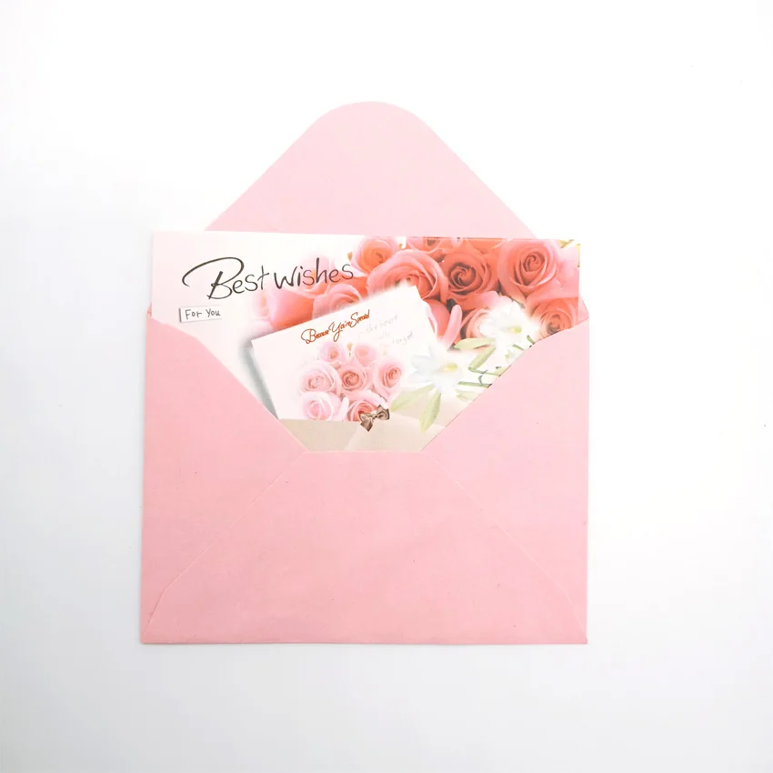 100pcs/lot Flower Pink Small Greeting Card Wedding Birthday Invitation Blessing Party Gift Travel Supply Label Random | Дом и сад