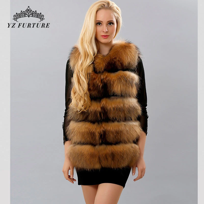 Новый женский жилет из натурального меха осенне зимняя верхняя одежда енота