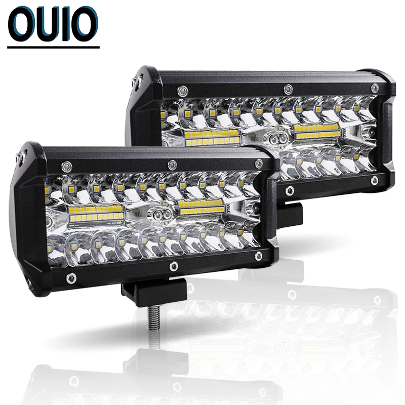 Светодиодный светильник бар 7 дюймов 120 Вт для автомобиля Трактор Лодка