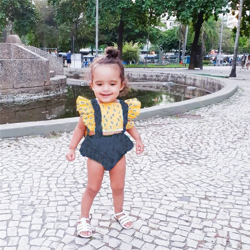 Pudcoco летняя одежда для новорожденных маленьких девочек комбинезон с рукавами