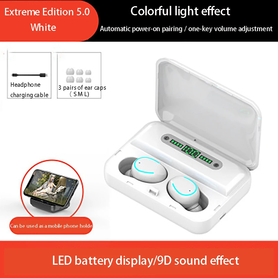 TWSF9 беспроводной bluetooth 5 0 LED водонепроницаемый мини спортивный HIFI подходит для Xiaomi