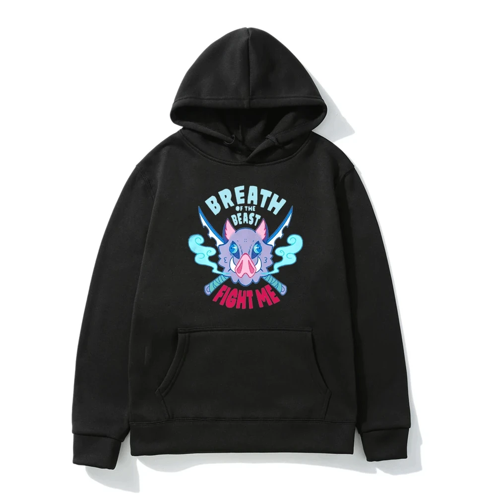 

Hot Demon Slayer Funny Cartoon Autumn Polar Fleece Hoodie Men Kimetsu No Yaiba Graphic Japanese Anime Print Sweatshirt Man Women